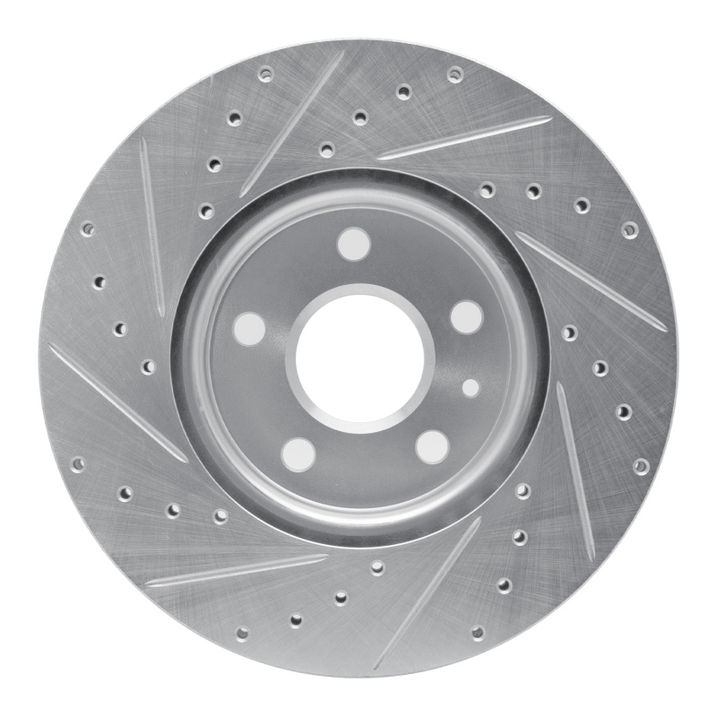 Lexus IS250 Brake Rotor (1) - Rear Right - R1 Concepts - Drilled & Slotted - Silver - `06-`15